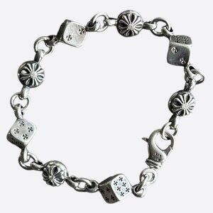 Chrome Hearts Silver & Diamond Dice Bracelet